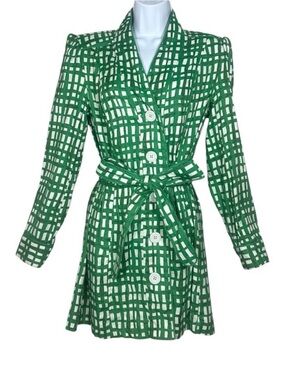 Cabi Checkered Trench Coat Size Medium